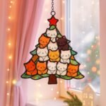 Christmas Tree Acrylic Cats Ornament – Festive Personalised Decoration for Cat Lovers