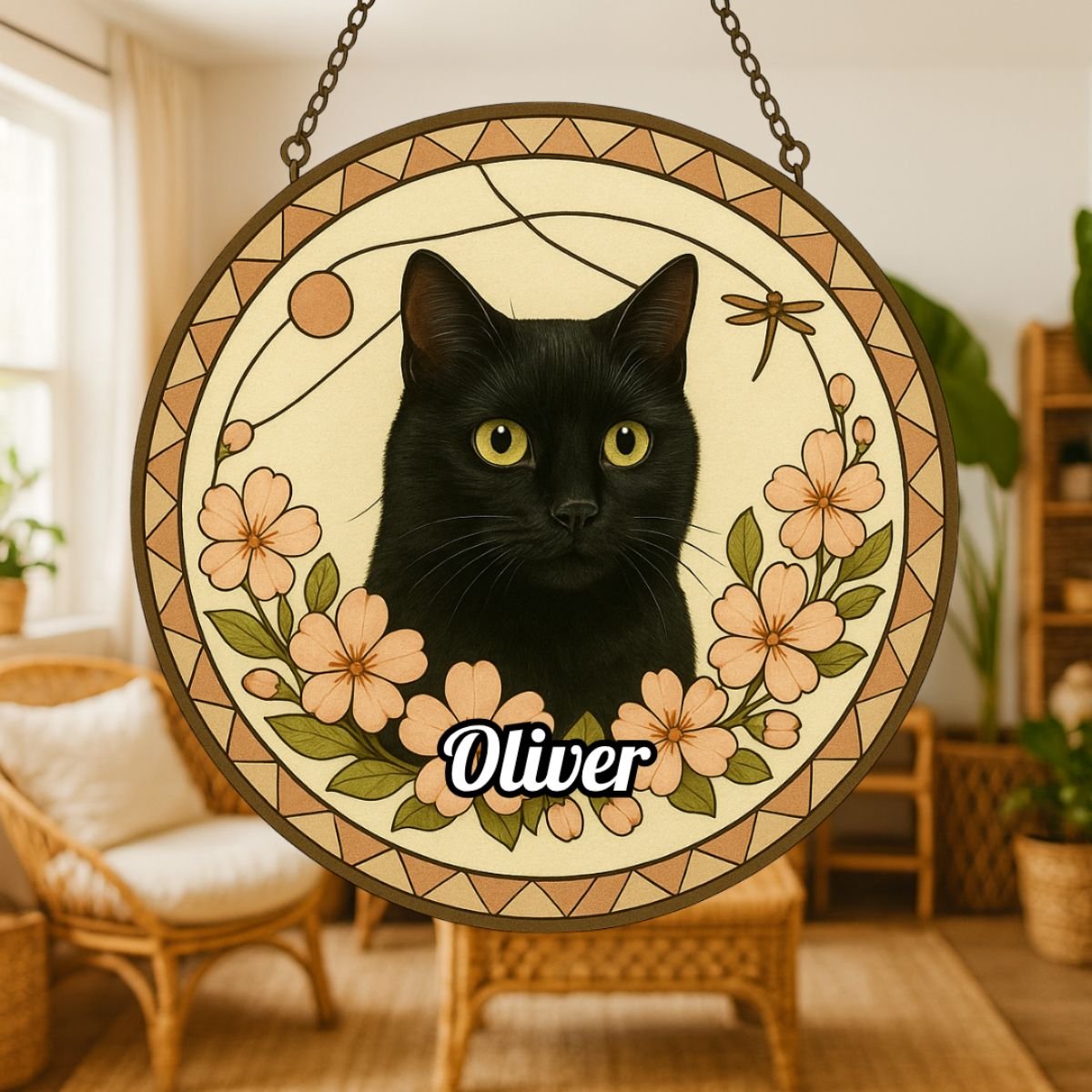 Custom Cat Pet Portrait Suncatcher – Personalised Acrylic Rainbow Window Decoration - Image 7