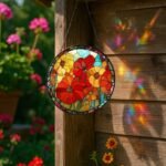 Handcrafted Floral Glass Suncatcher – 12 Months Colourful Window Hanging Decoration