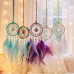 Boho Feather Dreamcatcher with Crystals – Handmade Wall Hanging Decoration