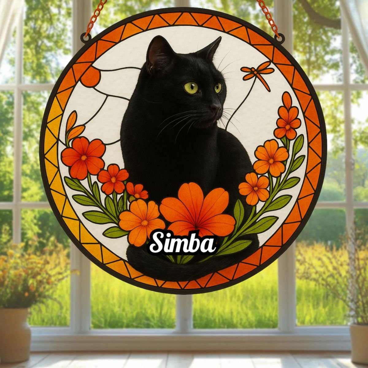 Custom Cat Pet Portrait Suncatcher – Personalised Acrylic Rainbow Window Decoration - Image 5