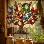 Tree of Life Butterfly Suncatcher – Rainbow Acrylic Nature Inspired Family Memorial Ornament