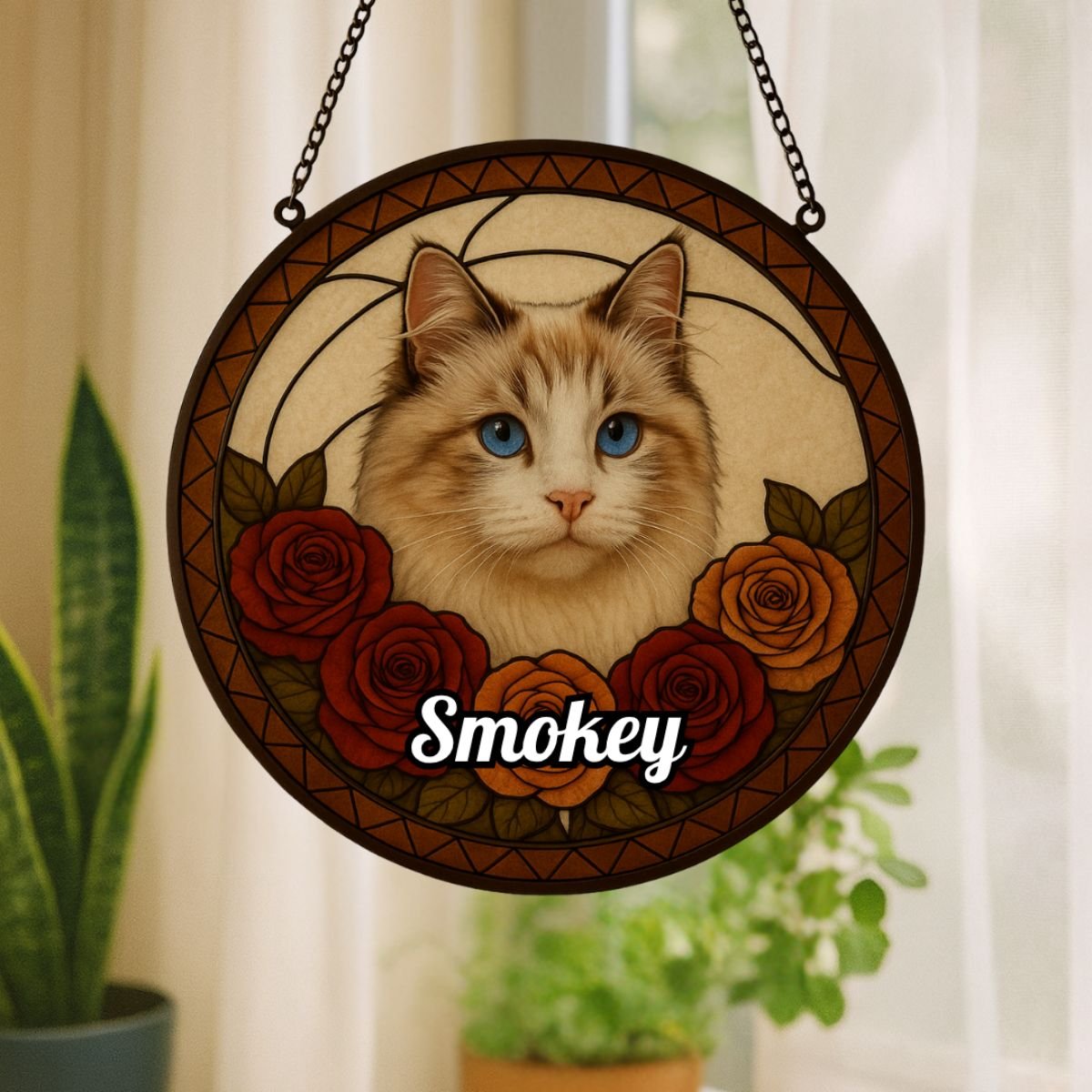 Custom Cat Pet Portrait Suncatcher – Personalised Acrylic Rainbow Window Decoration - Image 8