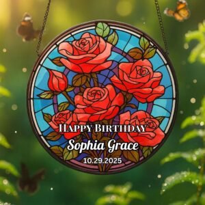 Birthday Suncatcher Gift – Personalised Rainbow Acrylic Window Ornament for Special Celebrations